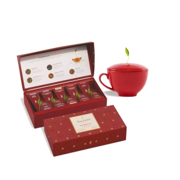 Warming Joy Zestaw 10 sztuk piramidek + filiżanka RED