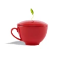 Tea Forte Czerwona Filiżanka do herbaty z pokrywką